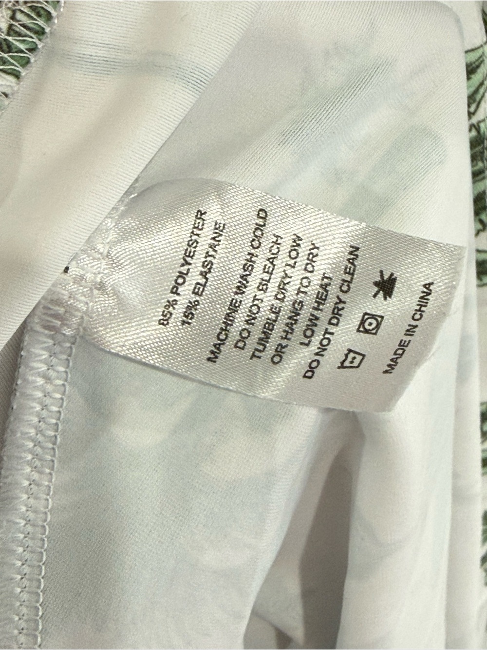 Smith&Quin XLSleeveless White Dress with Green Palm Print w Pocket 393 - Picture 8 of 9